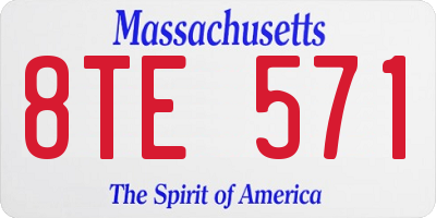 MA license plate 8TE571