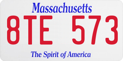 MA license plate 8TE573