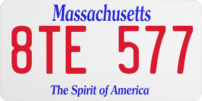 MA license plate 8TE577