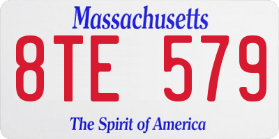 MA license plate 8TE579