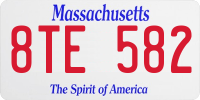 MA license plate 8TE582