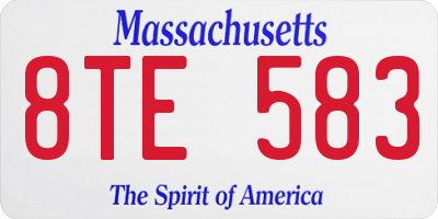MA license plate 8TE583