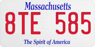MA license plate 8TE585