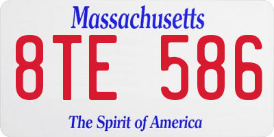 MA license plate 8TE586