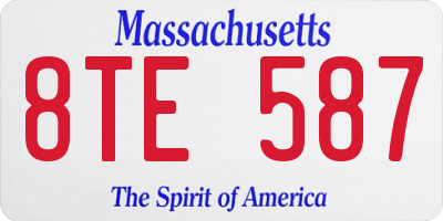 MA license plate 8TE587