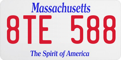 MA license plate 8TE588