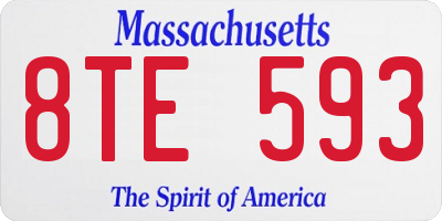 MA license plate 8TE593