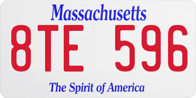 MA license plate 8TE596