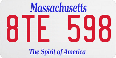 MA license plate 8TE598