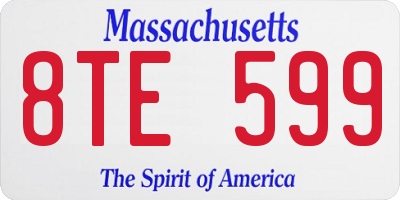 MA license plate 8TE599