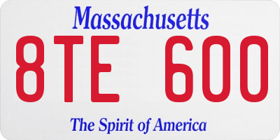 MA license plate 8TE600