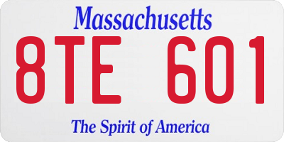 MA license plate 8TE601