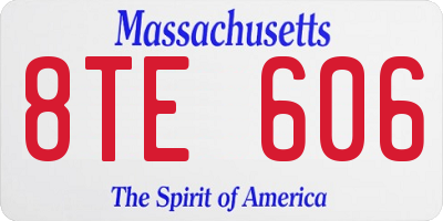 MA license plate 8TE606