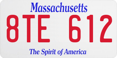 MA license plate 8TE612