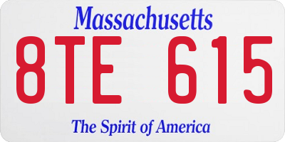 MA license plate 8TE615