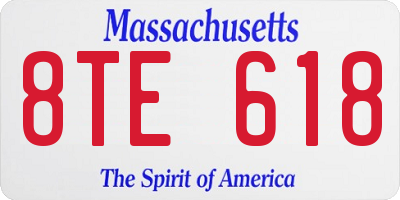 MA license plate 8TE618