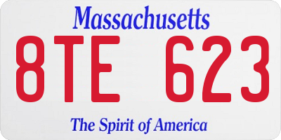 MA license plate 8TE623