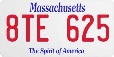 MA license plate 8TE625