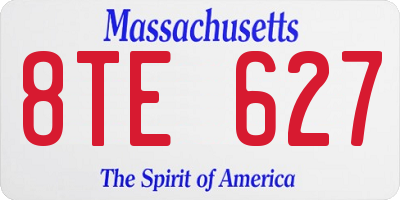 MA license plate 8TE627