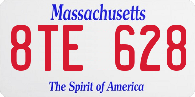 MA license plate 8TE628