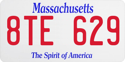 MA license plate 8TE629
