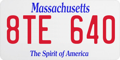 MA license plate 8TE640