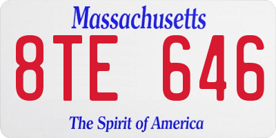 MA license plate 8TE646