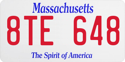 MA license plate 8TE648