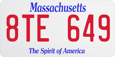 MA license plate 8TE649