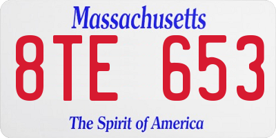 MA license plate 8TE653