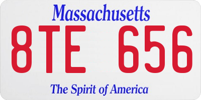 MA license plate 8TE656