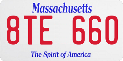 MA license plate 8TE660