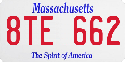 MA license plate 8TE662