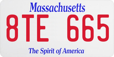 MA license plate 8TE665