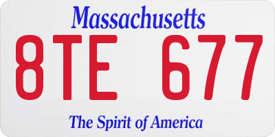 MA license plate 8TE677