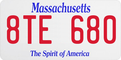 MA license plate 8TE680