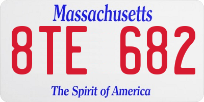 MA license plate 8TE682