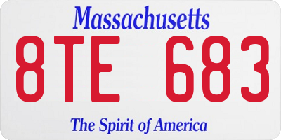 MA license plate 8TE683
