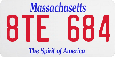 MA license plate 8TE684