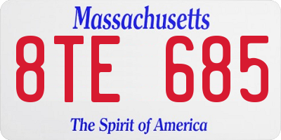 MA license plate 8TE685