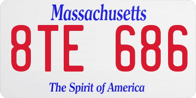 MA license plate 8TE686