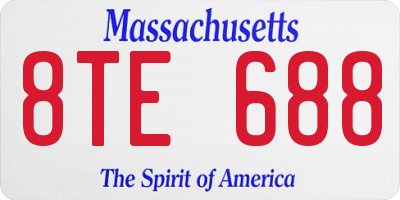 MA license plate 8TE688