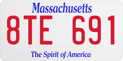 MA license plate 8TE691