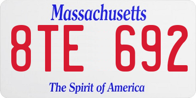 MA license plate 8TE692