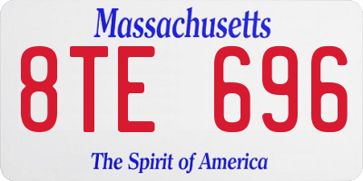 MA license plate 8TE696
