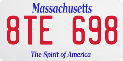MA license plate 8TE698