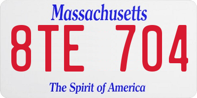 MA license plate 8TE704