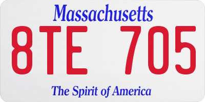 MA license plate 8TE705