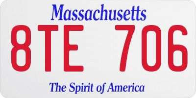 MA license plate 8TE706