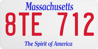 MA license plate 8TE712